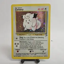 Pokemon TCG Clefairy Base Set 2 6/130 Unlimited Holo Rare Card (Swirl) WOTC NM - Image 1