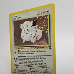 Pokemon TCG Clefairy Base Set 2 6/130 Unlimited Holo Rare Card (Swirl) WOTC NM - Image 2