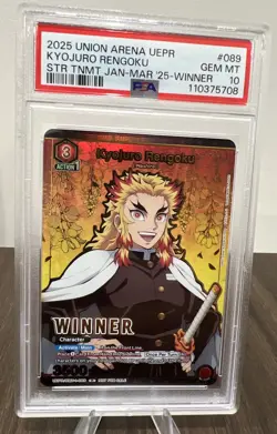 PSA 10 Rengoku Winner Card 🔥 Demon Slayer Kimetsu No Yaiba - Trophy Promo - Image 1