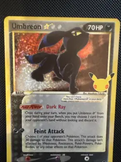 Umbreon Celebrations 17/17 Gold Star Near Mint Condition Pokemon TCG - Image 2