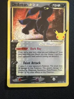 Umbreon Celebrations 17/17 Gold Star Near Mint Condition Pokemon TCG - Image 5