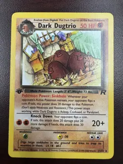 Dark Dugtrio First Edition 23/82 - Vintage Pokemon WOTC Team Rocket 1st - LP - Image 1