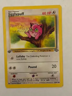 1st Edition Jigglypuff 54/64 Jungle pokemon card 1999 - Image 1