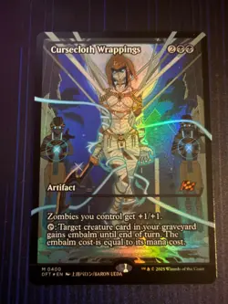 MTG Magic Cursecloth Wrappings Showcase Aetherdrift Foil Mythic Rare NM - Image 1