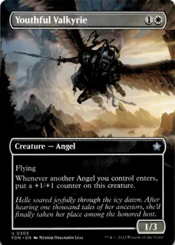 MTG Youthful Valkyrie (Borderless) Normal NM Foundations Magic 303 - Image 1