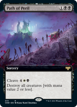 Slightly Played, English - 1 x MTG Path of Peril - Foil - Extended Art Innistrad - Image 1