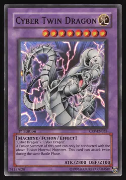 Cyber Twin Dragon - CRV-EN035 - Super Rare - 1st Edition Yugioh - Image 1