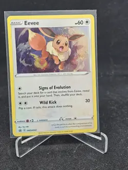 Pokemon Card Eevee SWSH042 Holo Black Star Promo - Image 1