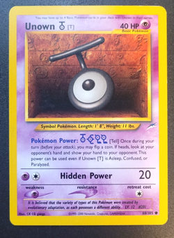 Pokemon Neo Destiny Unown [T] Common Unlimited 88/105 NM Condition - Image 1