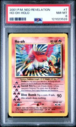 Ho-oh (7) Neo Revelation #07 (2001) Holo PSA 8 Pokemon - Image 1