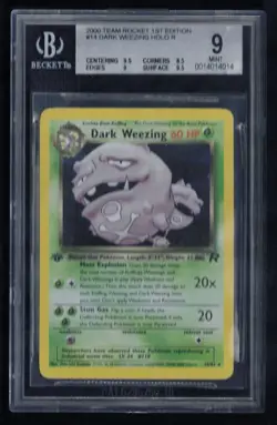 Pokemon Team Rocket 1st Edition Holo Rare 14/82 Dark Weezing BGS 9 MINT - Image 1