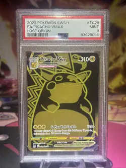 Pokemon TCG Pikachu VMAX Secret Ultra Rare TG29/TG30 Lost Origin Holo PSA 9 - Image 1