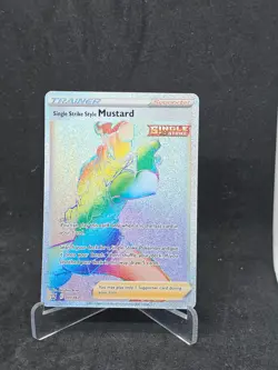 Pokemon Card Single Strike Style Mustard (177/163) Battle Styles Rainbow Rare Fo - Image 1