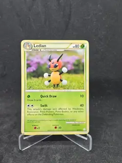 Pokemon Card Ledian (25/123) HeartGold and SoulSilver Rare Non-Foil - Image 1