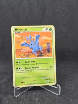 Pokemon Card Heracross (43/123) HeartGold and SoulSilver Uncommon Non-Foil - Image 1