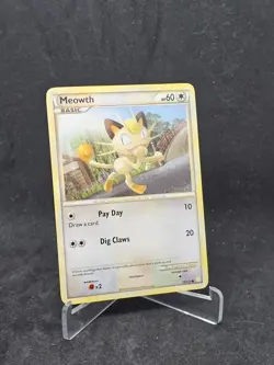 Pokemon Card Meowth (75/123) HeartGold and SoulSilver Common Non-Foil - Image 1