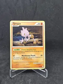 Pokemon Card Tyrogue (33/123) HeartGold and SoulSilver Rare Non-Foil - Image 1