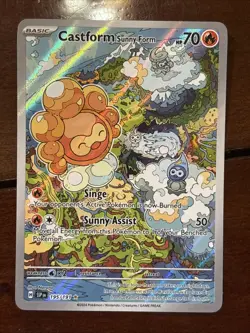 Pokemon Surging Sparks Castform Sunny Form 195/191 Illustration Rare Holo - Image 1