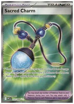 Pokemon Phantasmal Flames TCG Full Art Trainer Sacred Charm 122/94 - Image 1