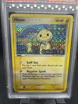 Minun 2005 EX Deoxys 41/107 Reverse Holo Stamped Pokemon Card PSA 9 MINT POP 32 - Image 2