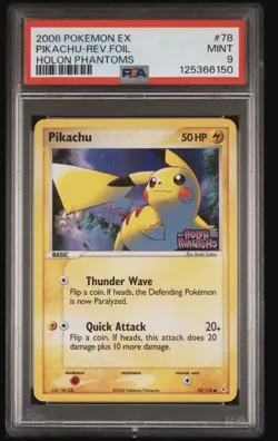 2006 POKEMON EX HOLON PHANTOMS #78 PIKACHU-REVERSE FOIL PSA 9 - Image 1
