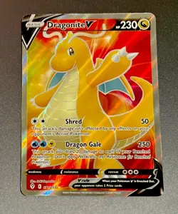 2021 Pokemon TCG Dragonite V Evolving Skies Holo Ultra Rare Full Art 191/203 - Image 1