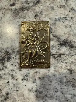 Pokemon 23K Gold Plated Mewtwo Trading Card 1999 Burger King Limited Edition - Image 2