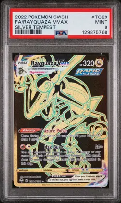 Rayquaza VMax Secret Rare TG29/TG30 Silver Tempest Pokemon TCG 2022 PSA 9 - Image 1