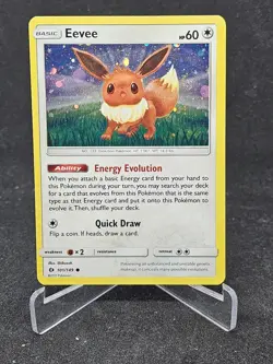Pokemon Card Eevee 101/149 Sun & Moon Common Holo - Image 1