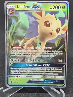Pokemon Card Leafeon GX SM146 Sun & Moon Black Star Promo - Image 1