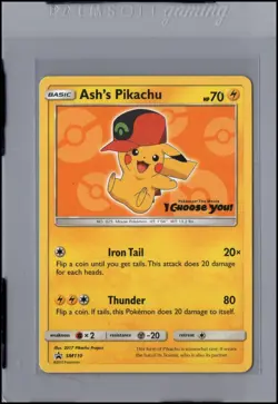 Pokemon Card Ashs Pikachu (SM110) Sun and Moon Promos Promo Non-Foil - Image 1