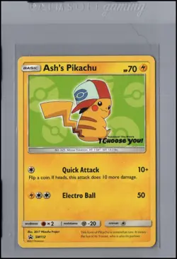 Pokemon Card Ashs Pikachu (SM112) Sun and Moon Promos Promo Non-Foil - Image 1