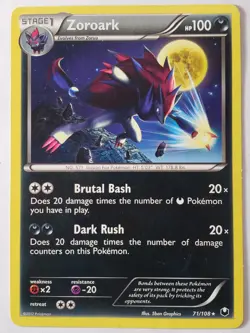Zoroark 71/108 HP - RARE Non Holo Dark Explorers Pokemon Card $2 Combined Ship - Image 1