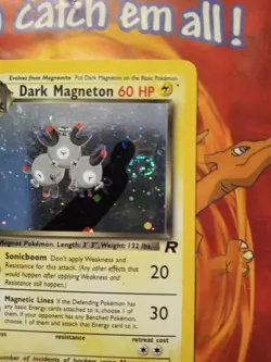 Pokemon Dark Magneton TCG Holo Rare Card 11/82 Unlimited LP/NM Swirl - Image 2