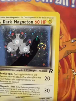 Pokemon Dark Magneton TCG Holo Rare Card 11/82 Unlimited LP/NM Swirl - Image 3