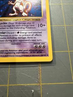 Pokemon Mewtwo TCG Base Set Holo Shadowless Rare Card 10/102 - Image 4