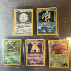 Vintage Pokemon Holo Lot (5Cards) - Base, Jungle & Gym Sets WOTC Era 1999 - Image 1