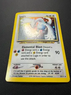 Lugia Unlimited Holo Rare 9/111 Neo Genesis Pokemon Card LP - Image 2
