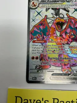 Charizard EX Obsidian Flames Full Art Ultra Rare Holo Card #215/197 NM Condition - Image 5