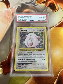 Chansey 70/108 Evolutions English PSA Graded 8 Pokemon Trading Card Game - Image 1