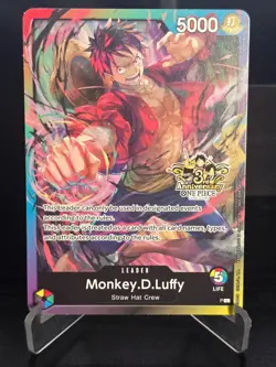 One Piece Card Game - Monkey.D.Luffy (3rd Anniversary Promo) Leader - NM - Image 1