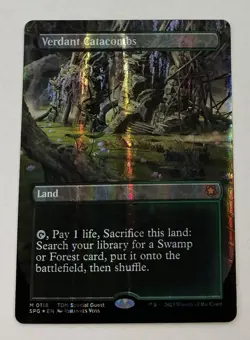 Verdant Catacombs (Borderless) (Dragonscale Foil) NM Foil Special Guests MTG - Image 1
