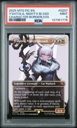 2025 MTG FINAL FANTASY COMMANDER #0207 Y'SHTOLA, NIGHT'S BLESSED PSA 9 - Image 1