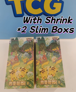 With Shrink Pokemon S-Chinese TCG Collect 151C Gather Slim Booster 2Boxes Sealed - Image 1