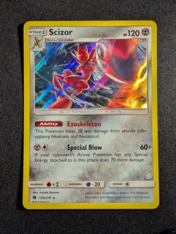 Pokemon Scizor 126/214 Holo Rare SM Lost Thunder NM - Image 1