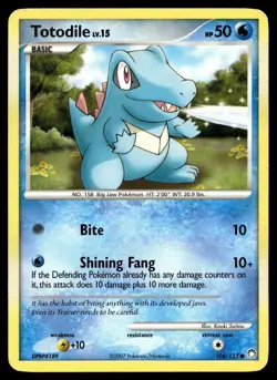 Totodile 106/123 Pokemon Card Mysterious Treasures Common 50 HP LP I18 - Image 1