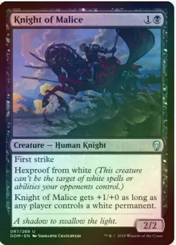 1 x Knight of Malice - Foil - Dominaria - LP - Magic The Gathering - MTG - QXQ01 - Image 1