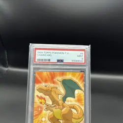 1999 Topps Pokemon TV #6 Charizard PSA 9 MINT Animation Edition - Image 4