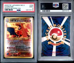Pokemon Charizard Neo 2 Japanese Reverse Holo Promo #006 PSA 9 Mint - Image 2