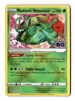 Radiant Venusaur 004/078 Pokemon GO Holo - Image 1